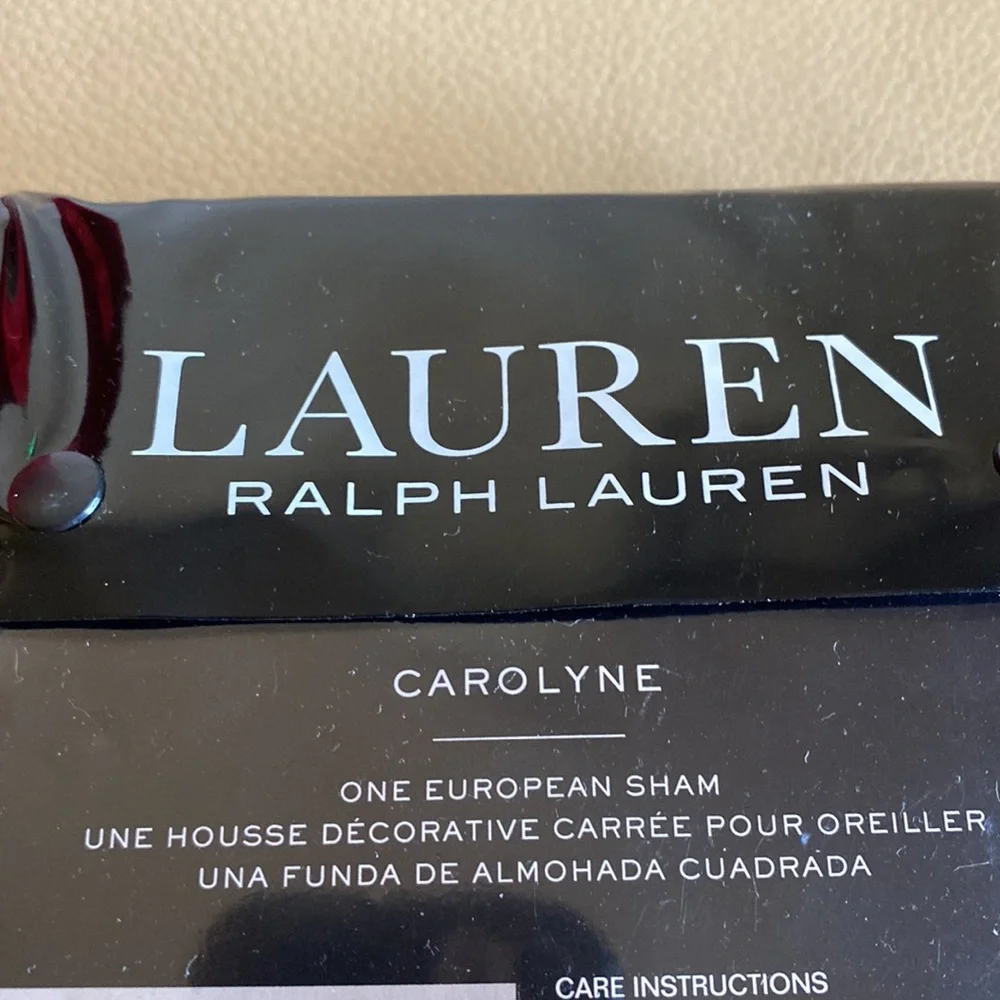 Ralph Lauren Carolyne European Sham white & gray.